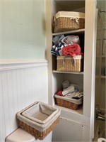 3 Baskets Containing Wash Cloths, Hand Towels,