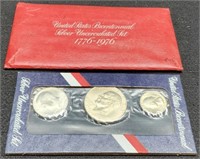 1976 Silver 3 Coin Unc. Bicentennial Set