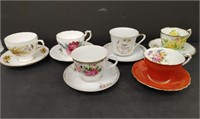 Various tea cups and saucers