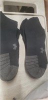 6 pair of black and gray under armor socks