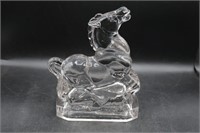 Molded Clear Class Horse Paperweight/Statue