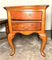 Queen Anne Side Table with Two Drawers