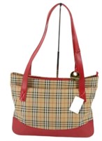 Burberry Red Trim Nova Check Handbag