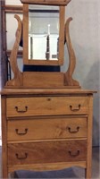 Canadiana Maple Dresser With Swing Mirror