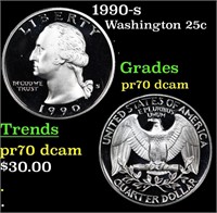 Proof 1990-s Washington Quarter 25c Grades GEM++ P