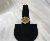 14k Horse Coin Ring From Singapore