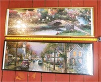 2 36x12 frames with Thomas KInkade puzzles