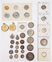 Lot of Assorted Coins, Mostly Silver.