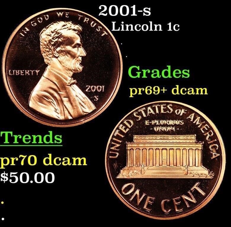 Proof 2001-s Lincoln Cent 1c Grades GEM++ Proof De