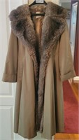 Full Length Possum Lined Poplin Women's Coat