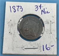 US 3 cent nickel 1873                   (O 111)