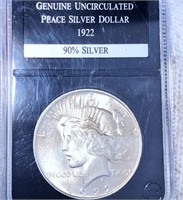 1922 Silver Peace Dollar PCS - GENUINE UNC