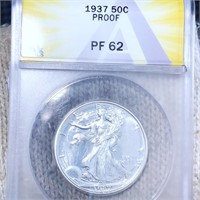 1937 Walking Half Dollar ANACS - PF62