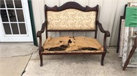 Antique mahogany love seat needs upholstery