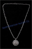 French 1785 Peace Medal Necklace from Woodlands