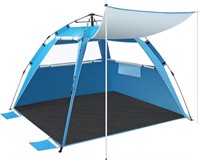 Brace Master Pop Up Beach Tent with 2 Awning, Easy