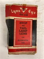 Lynx Eye 1942 Plymouth ruby glass stop and tail