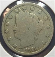 1911 Liberty Head V. Nickel