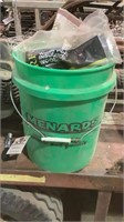 Electric fence insulators and 5 gallon bucket