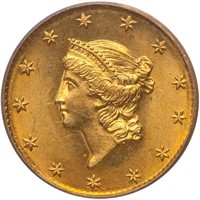 G$1 1849 NO L. PCGS MS63