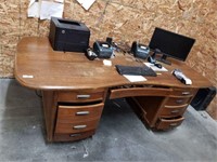 Large Wood Kidney Shaped Desk
