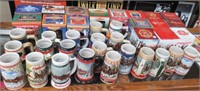 (38) Budweiser beer steins that include some with