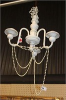 Painted Light Fixture with Beads