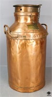 Antique Copper Milk Can - 1919