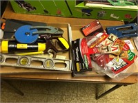 2 Boxes, With Mouse Traps, Level, Saws, and More
