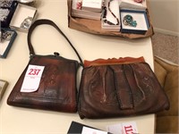 2 Leather Purses, One with Bake-Lite Clasp