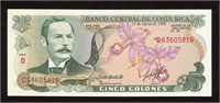 1992 Costa Rica 5 Colones Note