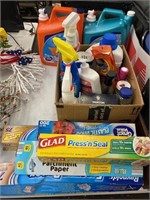 Cleaning supplies, spices, freezer paper, etc