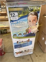 Intex metal frame 12ftx30in pool (?complete?)