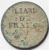 France, Louis XIV 1657 ONE LIARD coin