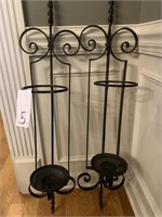 PAIR OF IRON WALL CANDLE SCONCES - 43.5 X 10 X 9