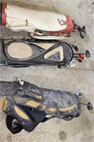 ASSORTED GOLF CLUBS AND BAGS