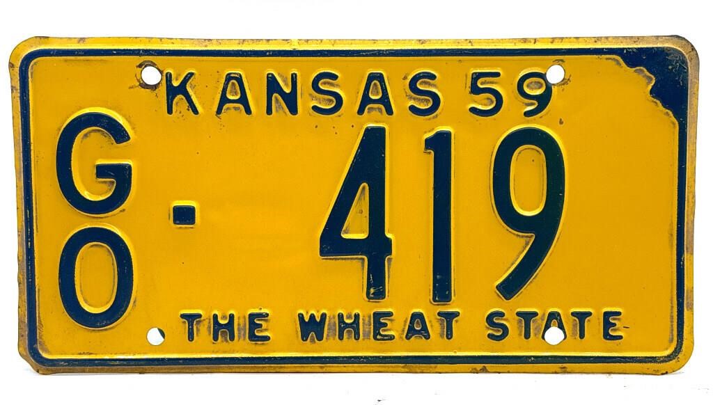 1959 Kansas License Plate