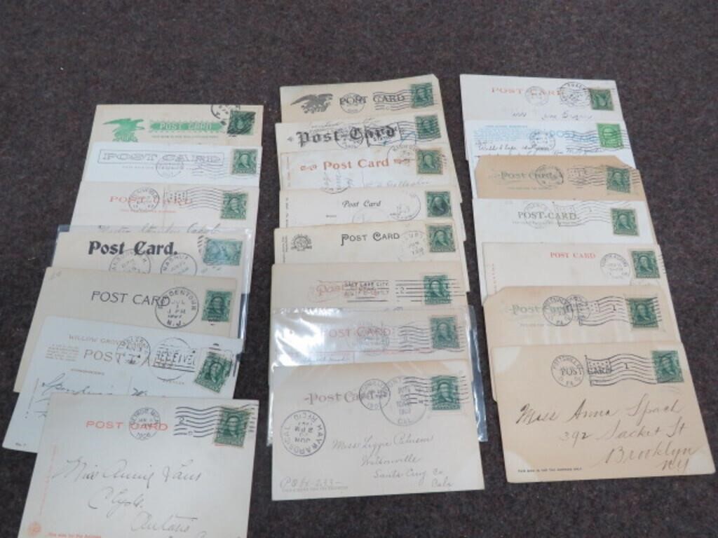 Antique Post Cards 1 Cent Stamps