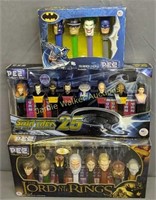 3 Pez Sets. Batman Collectors Set, Star Trek The