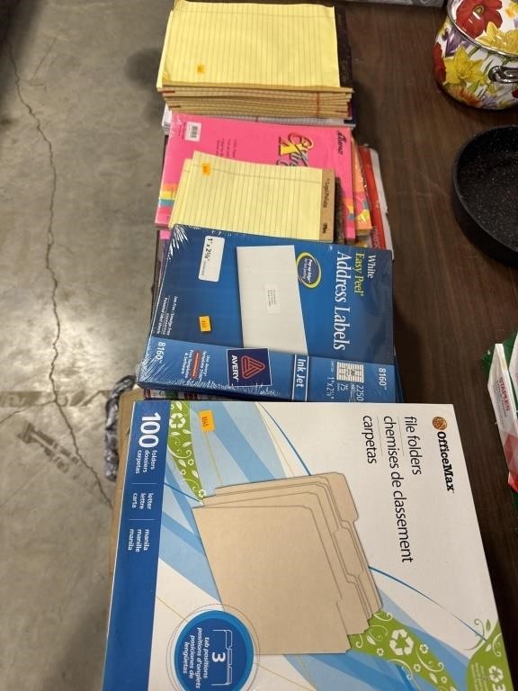 Legal pads. Construction paper and misc