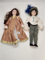 Full Body Porcelain Renaissance Costumed Dolls