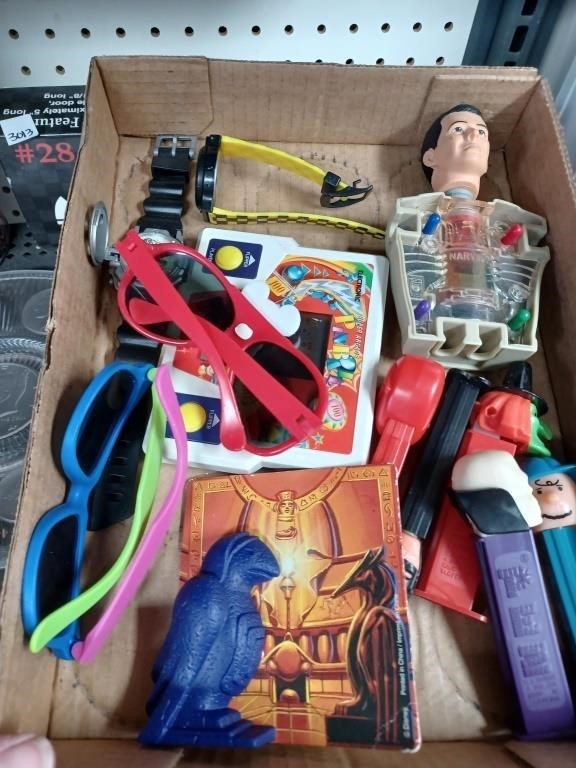 Box Lot of Variou Toys- Pez Despensers,