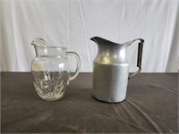 One Glass & One Aluminum Pitcher