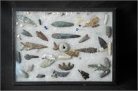 Collection of Ancient Native points knives & beads