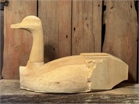 Coming To Life Partially Carved Large Goose Decoy