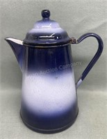 Enamel Blue/Grey Coffee Pot