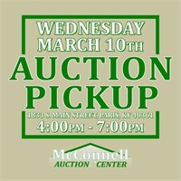 Auction Pickup: Wednesday, March 10th | 4 - 7:00pm