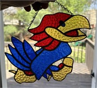 Stained glass Jayhawk