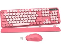 Wireless Keyboard and Mouse Combo - Pink Retro