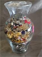 9" Flower Vase With Costume Jewelry